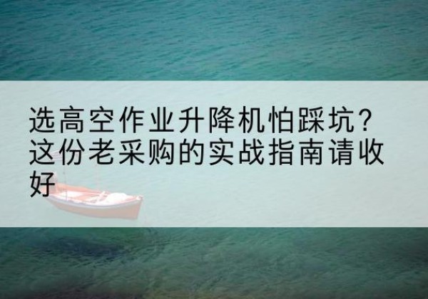 岑溪高空作业升降机厂家推荐-选高空作业升降机怕踩坑？这份老采购的实战指南请收好