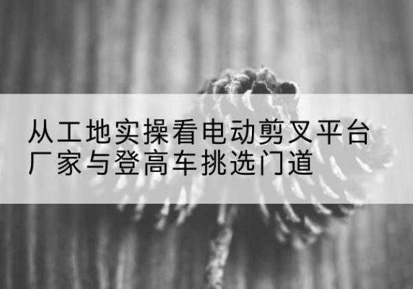 岑溪电动剪叉升降平台厂家-从工地实操看电动剪叉平台厂家与登高车挑选门道